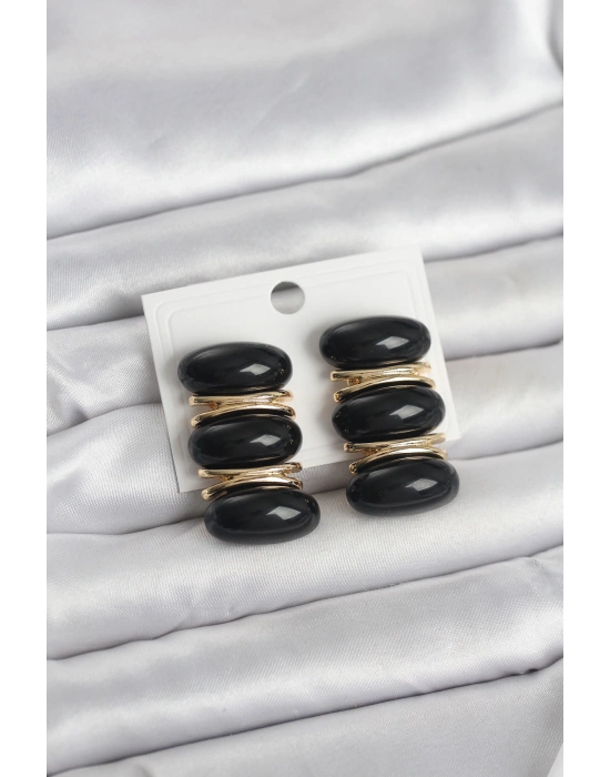 MuI MuI Siyah Vintage Model Gold Renk Kadın Küpe