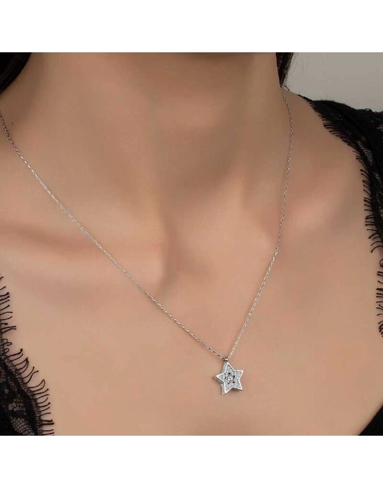 MuI MuI Swarovski Taşlı Gümüş Yıldız Bayan Kolye