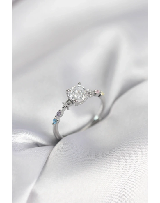 MuI MuI Damenring mit Zirkonia-Stein, silberfarben