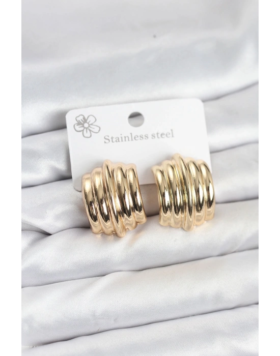 MuI MuI Vintage Model 316L Çelik Gold Renk Kadın Küpe