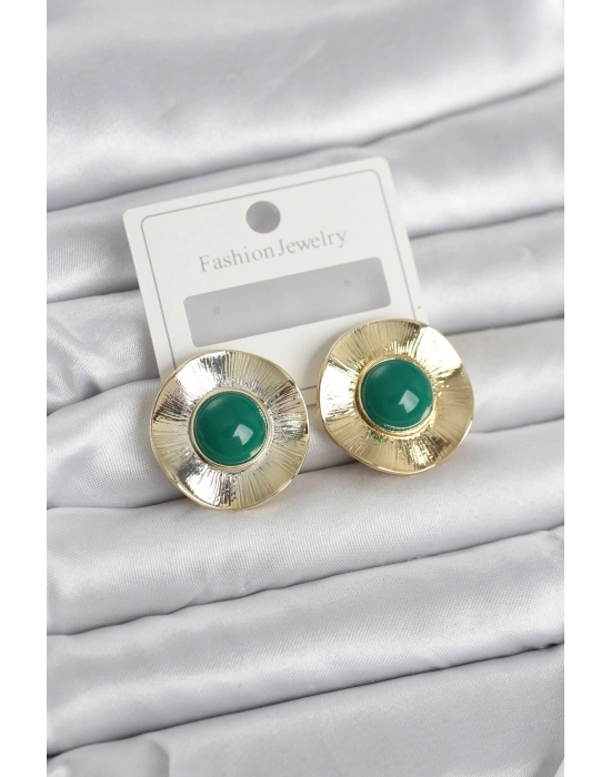 MuI MuI Vintage Model Yeşil Gold Renk Pirinç Kadın Küpe