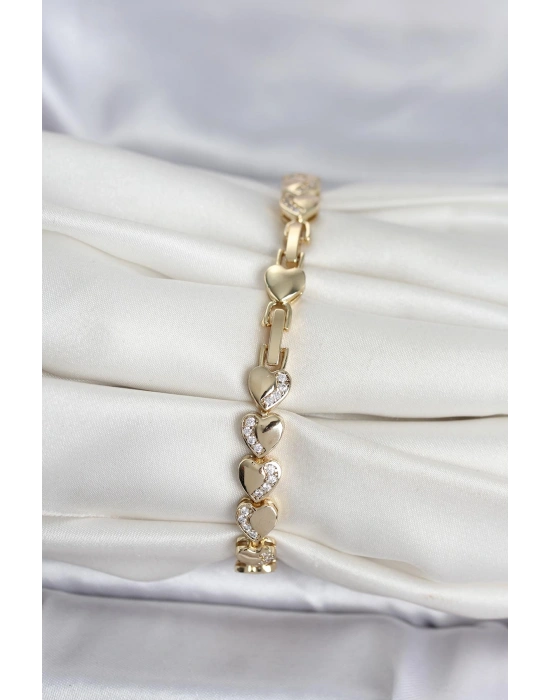 MuI MuI Xuping Kalp Model Gold Renk Kadın Bileklik