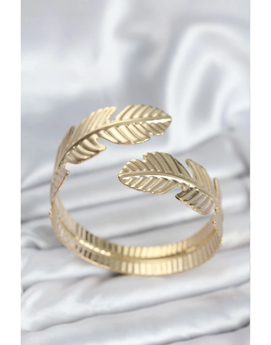 MuI MuI Yaprak Model Gold Renk Kadın Bileklik