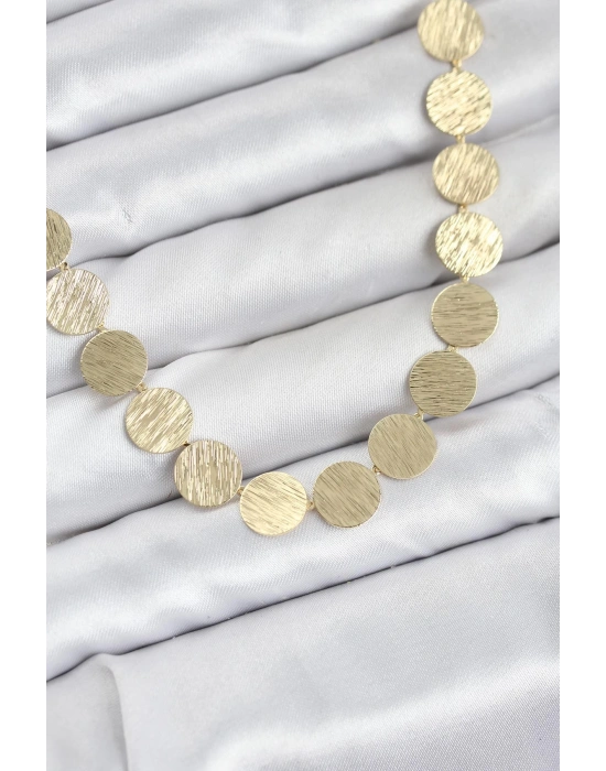MuI MuI Yuvarlak Plaka Model Gold Renk Kadın Kolye