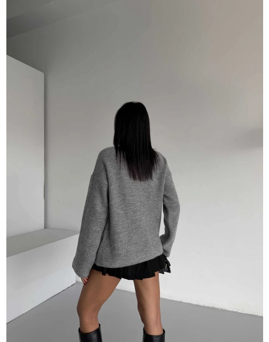 Şal Yaka Kazak 1574 - Gri