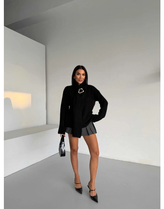 Şal Yaka Kazak 1574 - Siyah