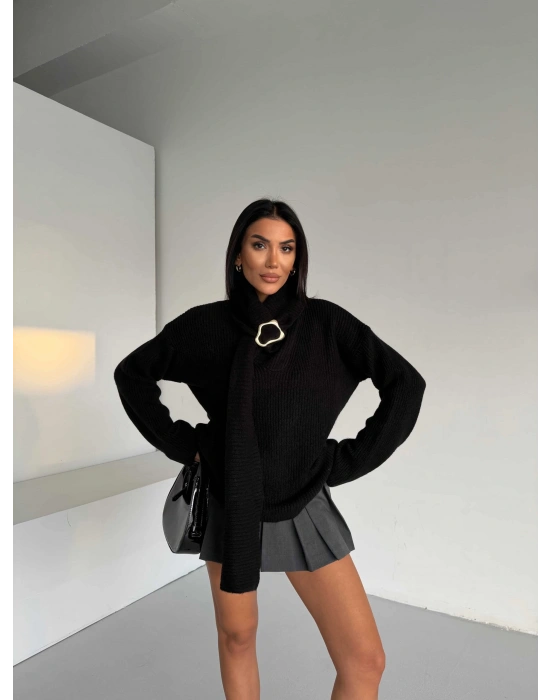 Şal Yaka Kazak 1574 - Siyah