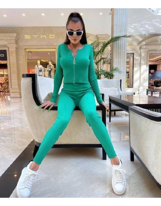 Saphire Fermuarlı Triko Takım 846 - Yeşil