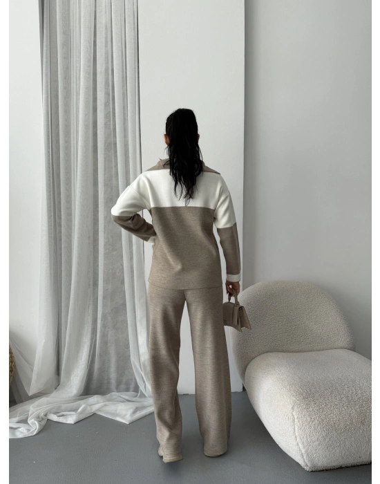 Simli Triko Takım 1552 - Vizon