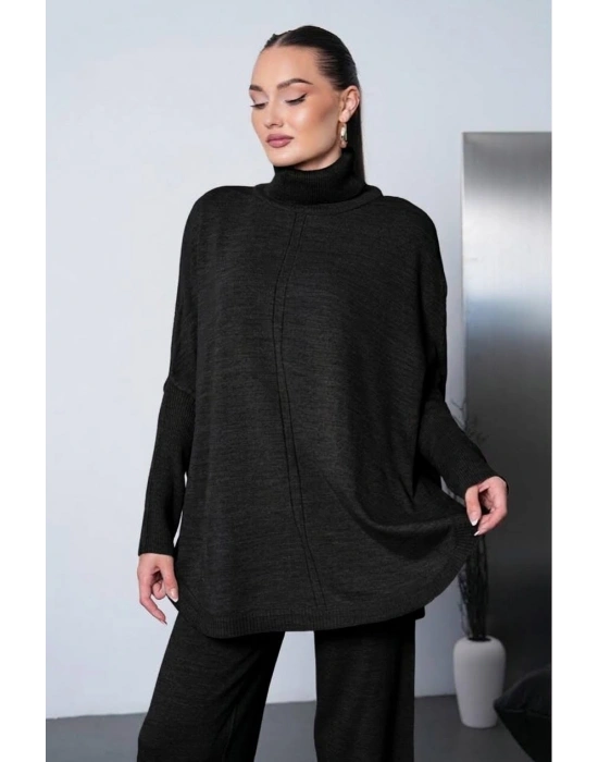 Soft&amp;Cozy Oversize Triko Takım - Siyah