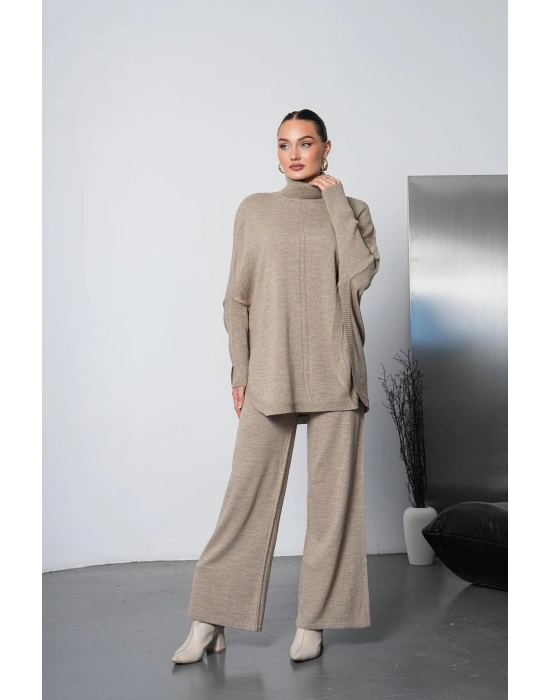 Soft&amp;Cozy Oversize Triko Takım - Vizon