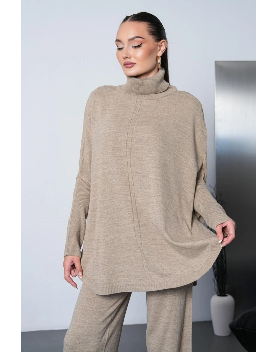 Soft&amp;Cozy Oversize Triko Takım - Vizon