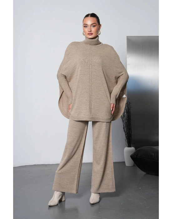 Soft&amp;Cozy Oversize Triko Takım - Vizon