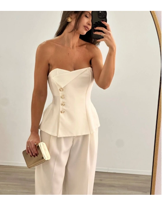 Straplez Takım - Beyaz