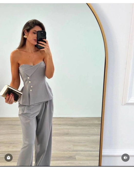 Straplez Takım - Gri