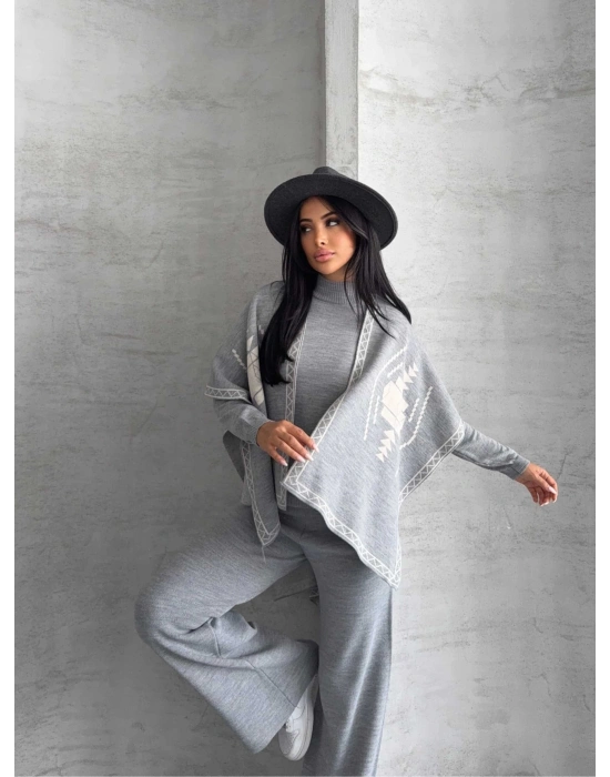 Üçlü Panço Triko Takım 1560 - Gri