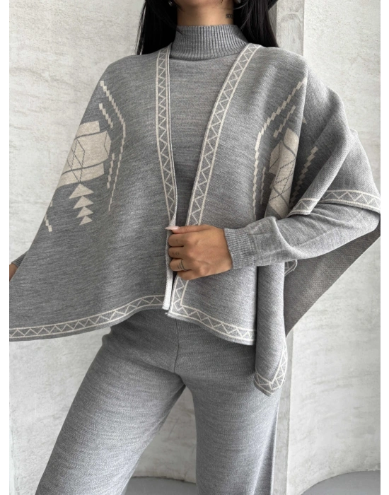 Üçlü Panço Triko Takım 1560 - Gri