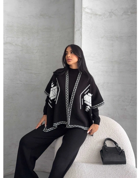 Üçlü Panço Triko Takım 1560 - Siyah