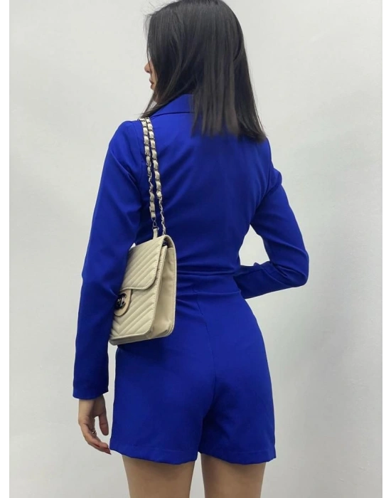 Yan Detay Şort Elbise - Lacivert