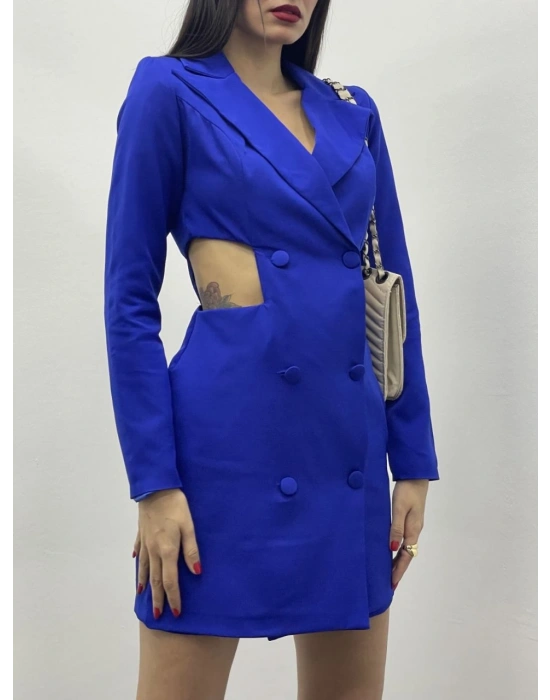 Yan Detay Şort Elbise - Lacivert