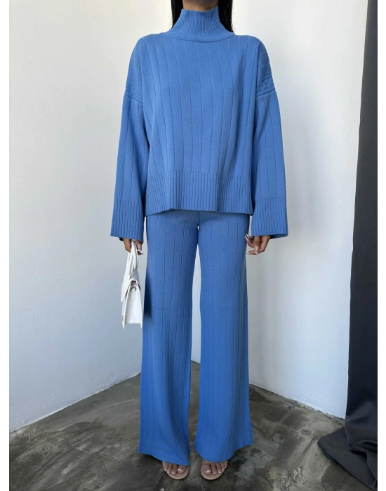 Yarım Balıkçı Triko Takım 1006 - Mavi