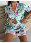 Saten Kısa Pijama Takımı VCN2310