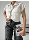 Cep Detay Gömlek - Beyaz