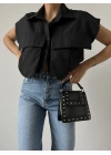 Cep Detay Gömlek - Siyah