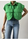 Cep Detay Gömlek - Yeşil