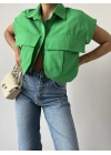 Cep Detay Gömlek - Yeşil
