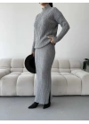 Etek Kazak Triko Takım 1557 - Gri