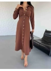 Gömlek Elbise - Kahverengi