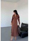 Gömlek Elbise - Kahverengi