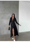 Gömlek Elbise - Siyah