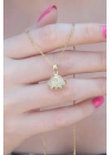 MuI MuI 316L Çelik Gold Renk Açılır Midye Model Kadın Kolye