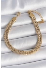 MuI MuI 316L Çelik Gold Renk Balık Sırtı Zincir Model Kadın Bileklik