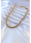 MuI MuI 316L Çelik Gold Renk Burgu Model 45 cm Kadın Kolye