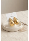 MuI MuI 316L Çelik Gold Renk Damla Model Küpe