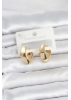 MuI MuI 316L Çelik Gold Renk Elmas Model Halka Kadın Küpe