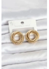 MuI MuI 316L Çelik Gold Renk Halka Model Asorti Kadın Küpe