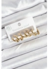 MuI MuI 316L Çelik Gold Renk Kadın Küpe Seti