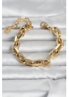 MuI MuI 316L Çelik Gold Renk Kalın Zincirli Kadın Bileklik