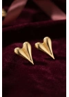 MuI MuI 316L Çelik Gold Renk Kalp Model Küpe