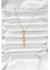 MuI MuI 316L Çelik Gold Renk Kutup Yıldızı Y Model Zirkon Taşlı Kadın Kolye