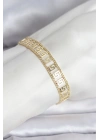 MuI MuI 316L Çelik Gold Renk Labirent Model Kadın Bileklik