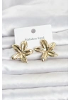 MuI MuI 316L Çelik Gold Renk Lotus Çiçeği Model Kadın Küpe