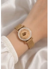 MuI MuI 316L Steel Gold Color Magnetic Mesh Zircon Stone Quarter Gold Model Womens Bracelet