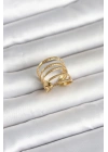 MuI MuI 316L Çelik Gold Renk Sıralı Model Kadın Yüzük