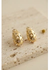 MuI MuI 316L Çelik Gold Renk Taşlı Damla Model Küpe
