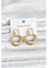 MuI MuI 316L Çelik Gold Renk Vintage Model Kadın Küpe